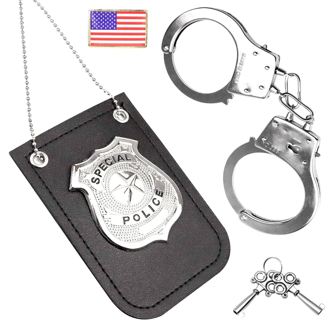 Rufus AI Police Badge Toy Handcuffs Set for Kids Cosplay Toys Circuit