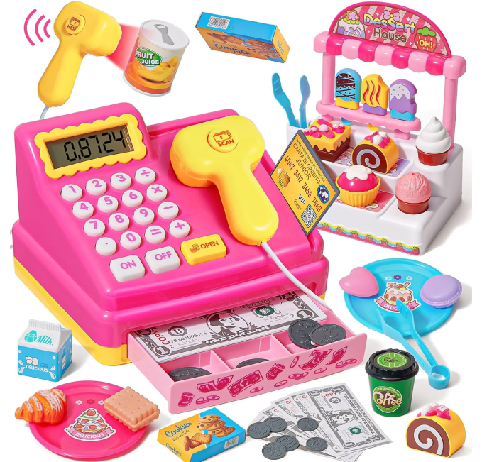 SVMK Kids Cash Register Toy Ice Cream Shop Playset Toys Circuit