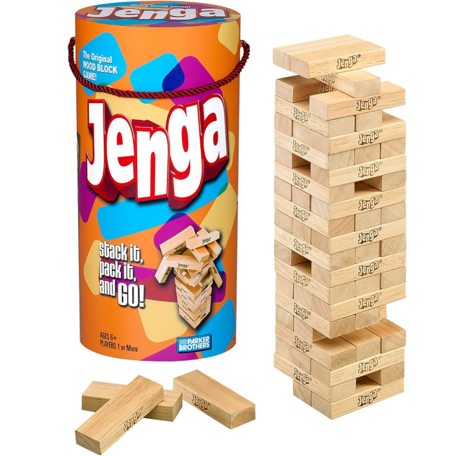 Hasbro Gaming Jenga Wooden Blocks Stacking Game for Families Toys Circuit