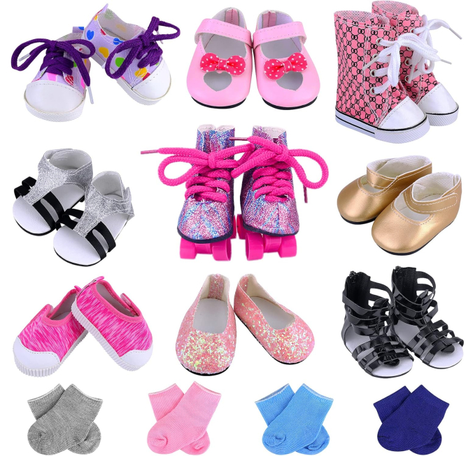 Ecore Fun 18 Inch Girl Doll Accessories Set with Shoes and Socks! Toys Circuit