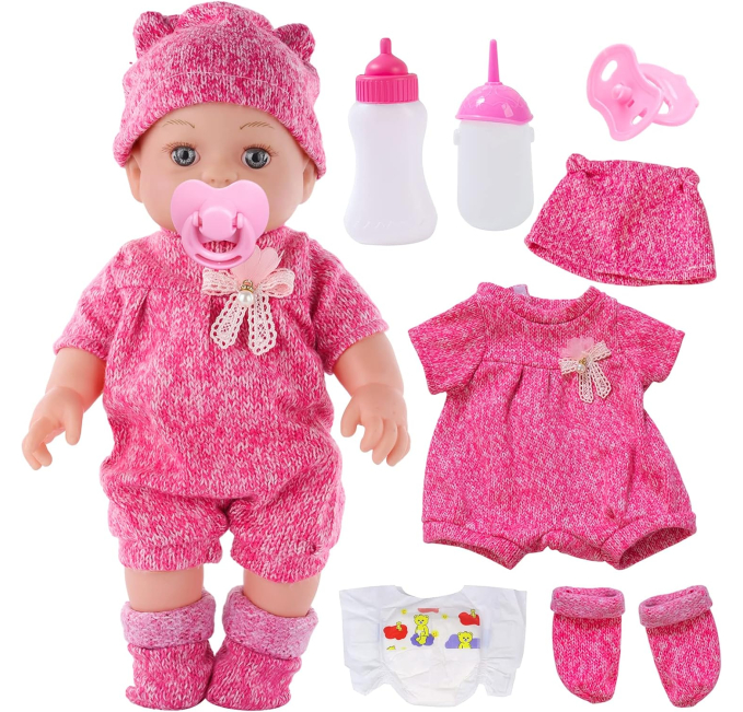 DONTNO 12 Inch Reborn Baby Doll Playset Toys Circuit for Girls