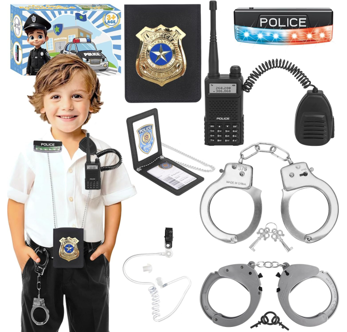 IVENRXIU Police Pretend Play Set with Accessories for Kids Toys Circuit