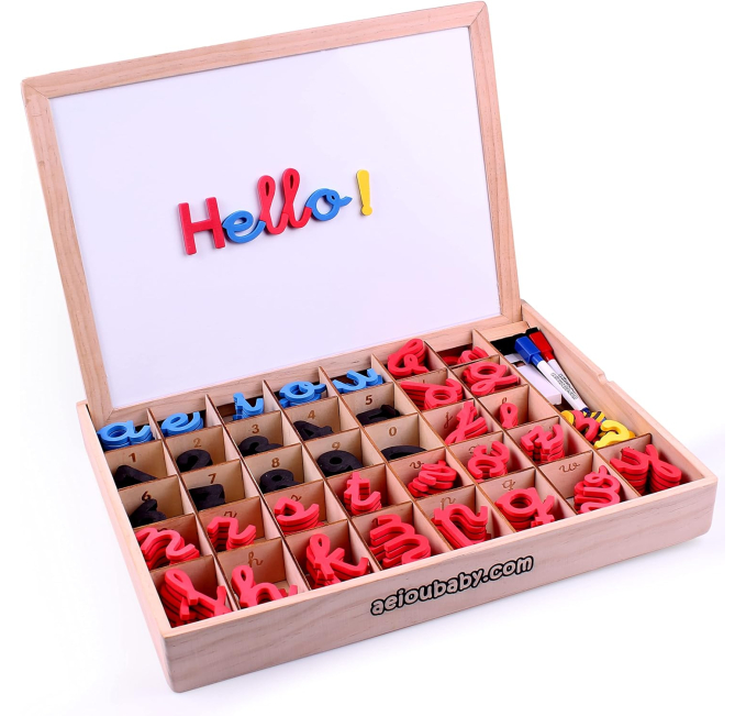Montessori Magnetic Letters Numbers Set Toys Circuit Cursive Learning