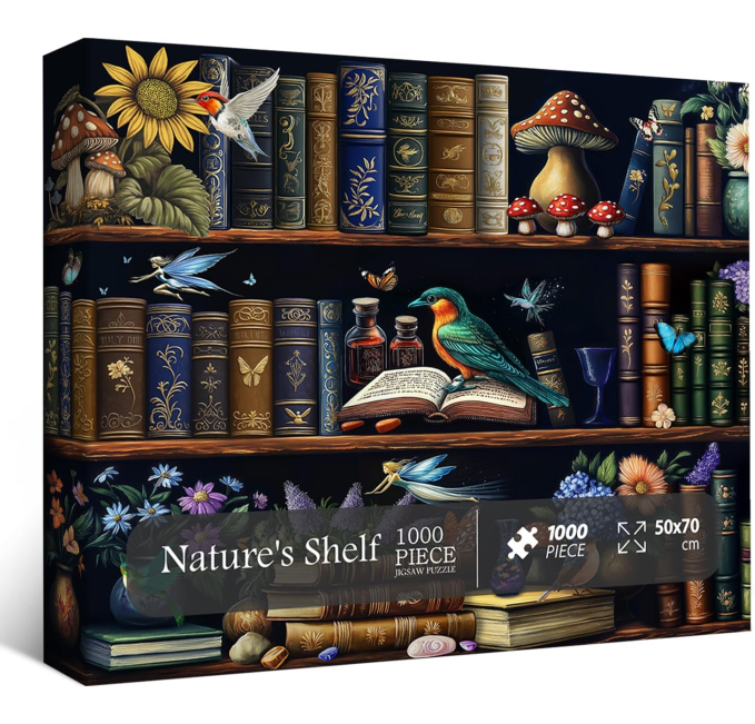 Vintage Bookshelf 1000 Piece Puzzle for Adults Toys Circuit Fun
