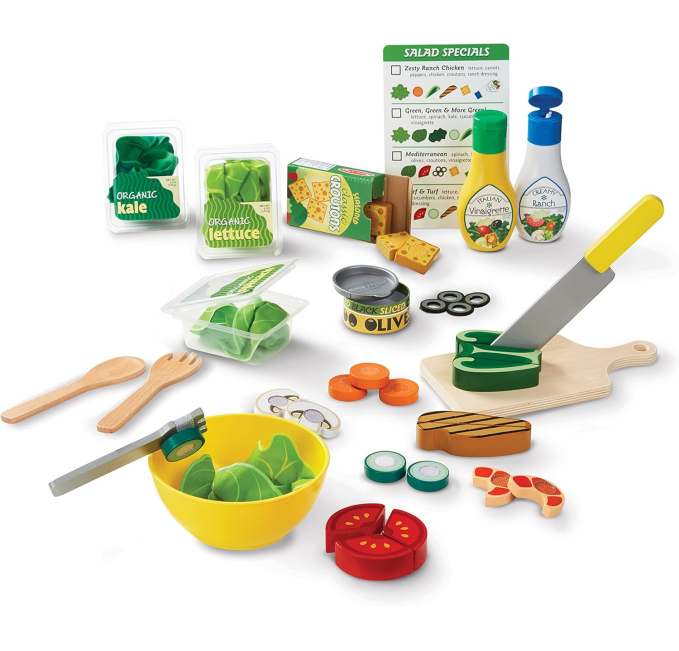 Melissa & Doug Salad Play Set 52 Pieces Wooden Felt Toys Circuit