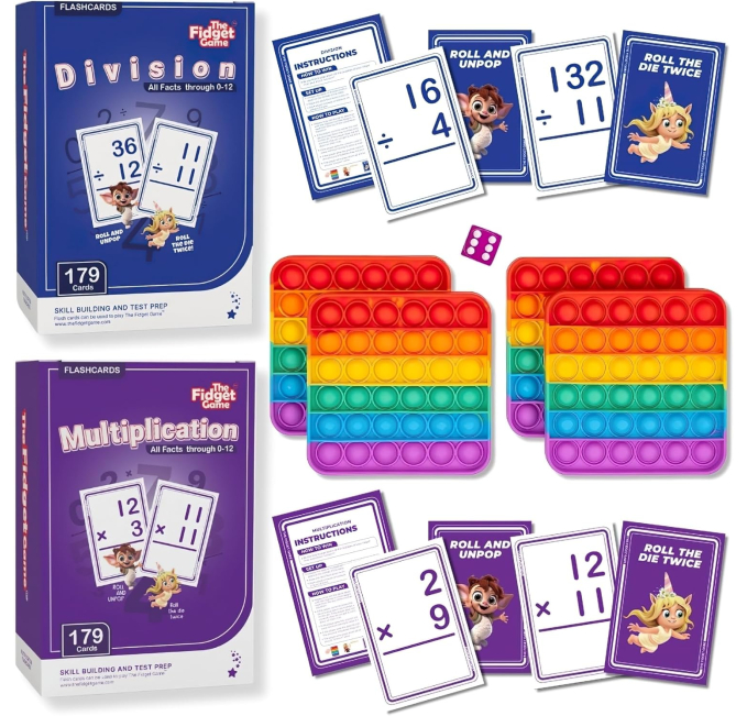 The Fidget Game 358 Math Bundle Flash Cards for Kids Toys Circuit