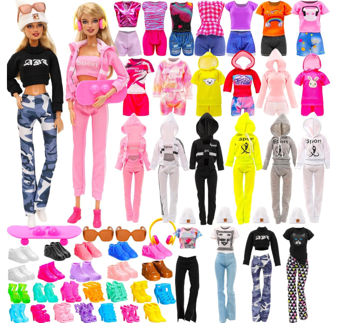 29 PCS BODINGDENG Doll Clothes and Shoes Set Toys Circuit