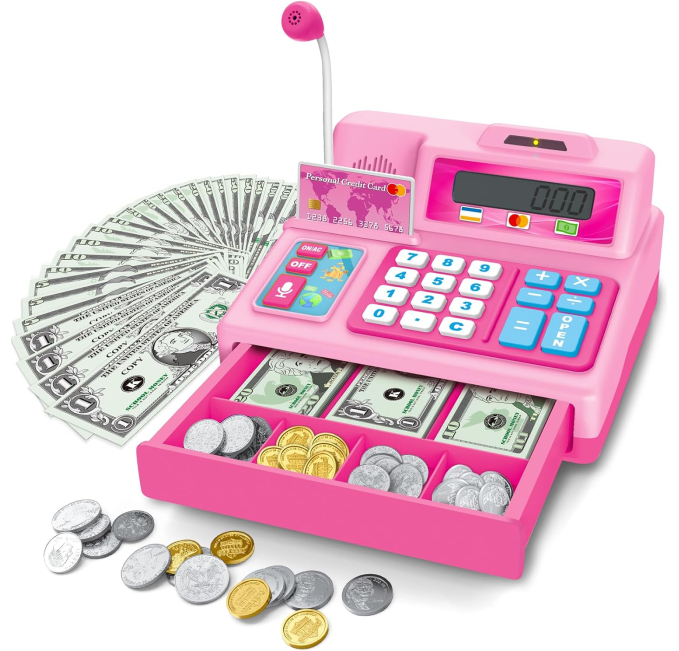 Bstoyder Kids Cash Register Toy Grocery Store Playset Toys Circuit