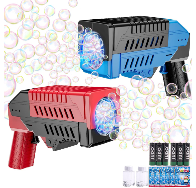 SHCKE 2 Pack Bubble Guns with Refill Solution for Kids Toys Circuit