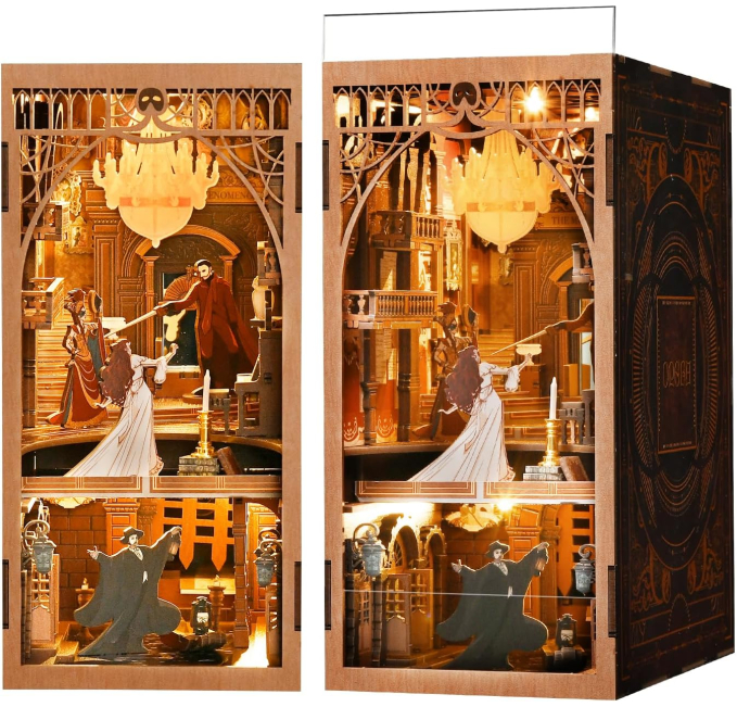 Book Nook Kit DIY Miniature Dollhouse Toys Circuit 3D Puzzle Set