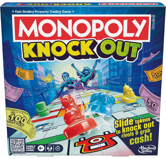 Monopoly Knockout Board Game for Family Fun Quick Playing Games Toys Circuit