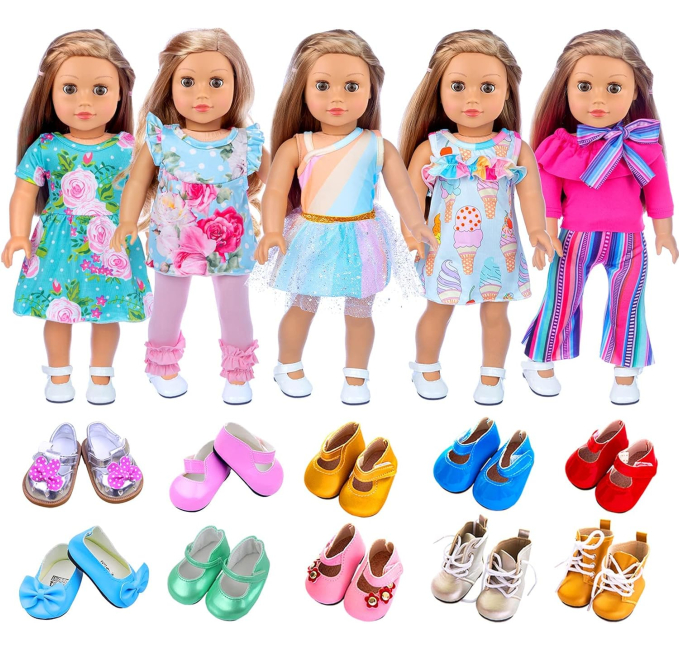 ZITA ELEMENT 11 Pcs Doll Clothes Sets Accessories for 18 Inch Dolls Toys Circuit