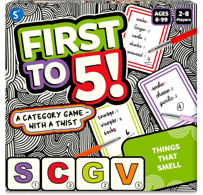 Skillmatics First to 5 Board Card Game Toys Circuit Party Fun