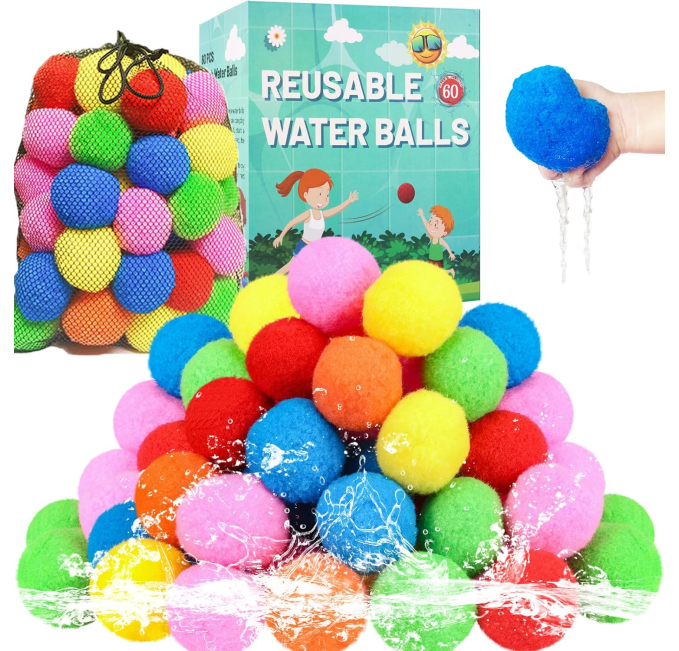 60 Pcs Reusable Water Balls Outdoor Water Toys for Kids Toys Circuit