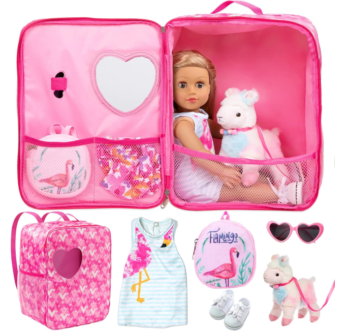 Ecore Fun 18 Inch Girl Doll Carrier Bag with Clothes and Accessories! Toys Circuit