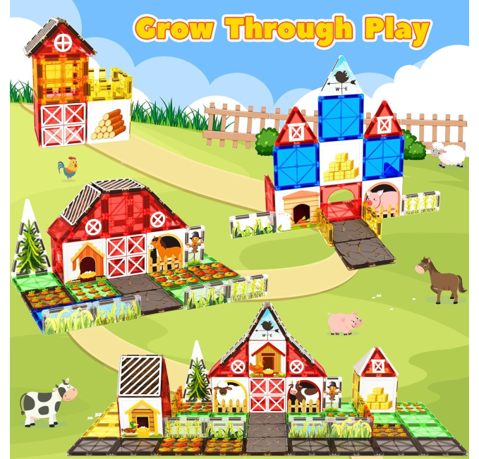 Magblock Magnetic Animal Farm Set Toys Circuit STEM Fun for Kids ...