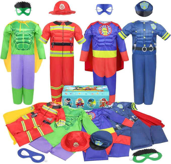 Teuevayl Boys Muscle Chest Dress Up Costumes for Role Play Toys Circuit