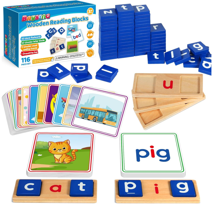 Learning Toys for 3 to 5 Year Old Kids - 116Pcs Reading Set Toys Circuit