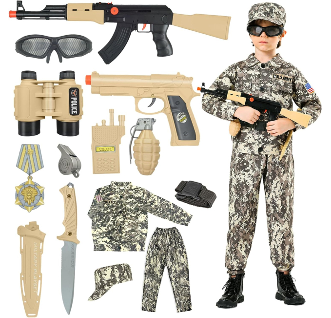 Kodvinp Army Soldier Costume for Kids Military Role Play Toys Circuit