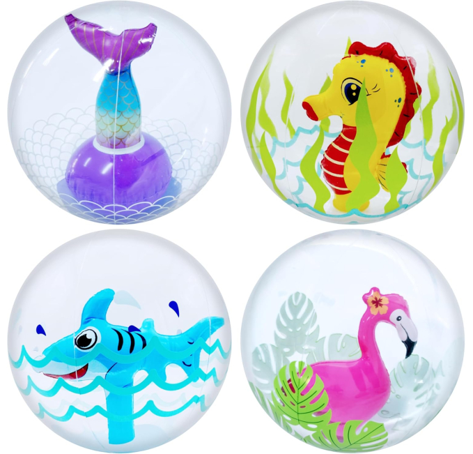 4E's Novelty 3D Inflatable Beach Balls Set for Pool Toys Toys Circuit