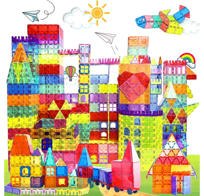 Paaxido Magnetic Tiles 130PCS STEM Building Blocks Toys Circuit