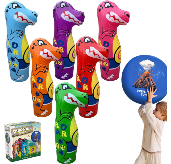 Inflatable Dinosaur Bowling Set for Kids Educational Toy Toys Circuit