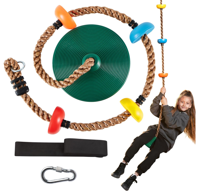 TURFEE Tree Swing for Kids with Climbing Rope and Strap Toys Circuit