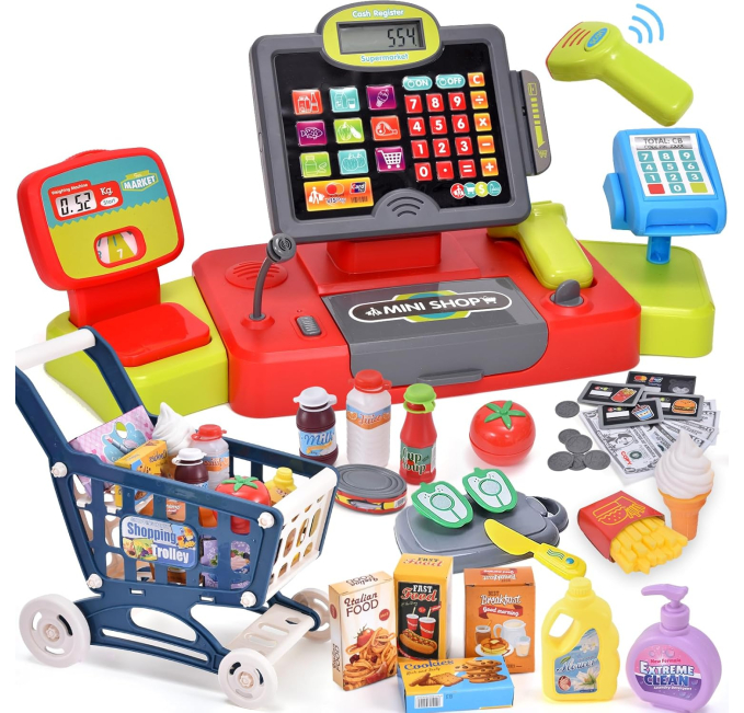 G.C Kids Cash Register Toy Pretend Play Grocery Store Toys Circuit