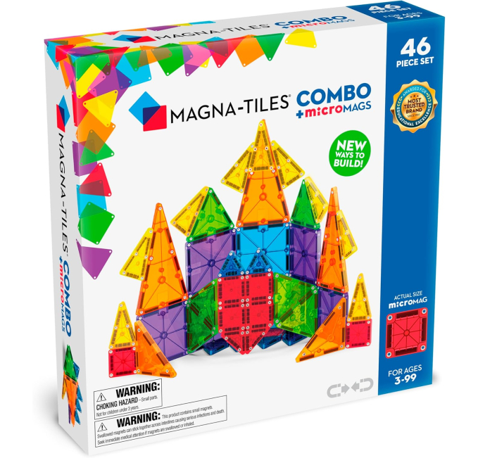 MAGNA-TILES® Combo 46-Piece Magnetic Building Set Toys Circuit
