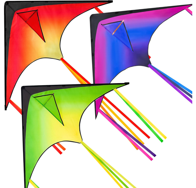 JOYIN 3 Pack Large Delta Kites for Kids and Adults Toys Circuit