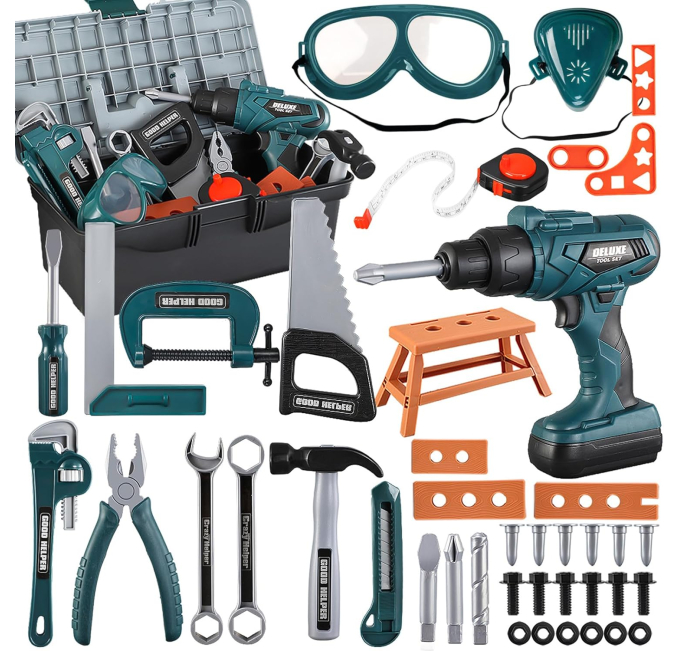 Zealous Kids Tool Box Toys Circuit Electric Drill Tool Set Play