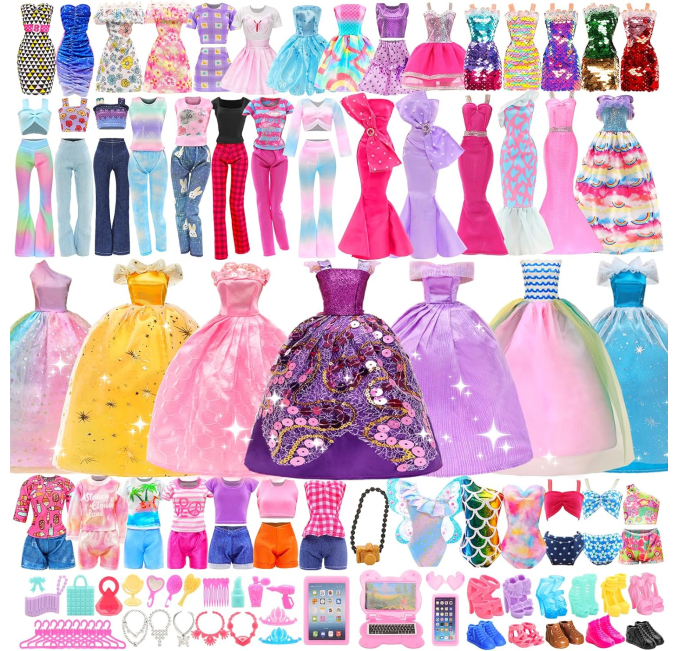 BARWA 70 Pack Doll Clothes and Accessories for 11.5 Inch Dolls Toys Circuit