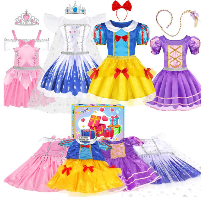 EULRGAUS Princess Dress Up Toys Circuit Girls Costume Set