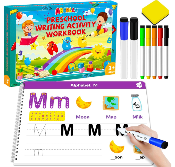 SpriteGru Writing Practice Workbook for Kids Toys Circuit Fun