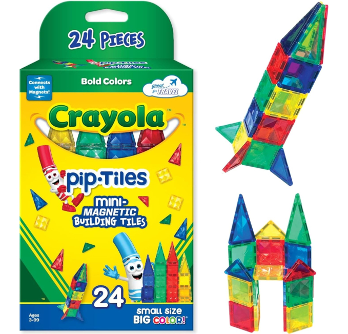 CreateOn Crayola Mini Magnetic PIP-Tiles 24PCS Building Set Toys Circuit