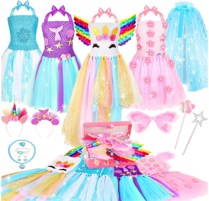 Chillife Princess Dress Up Set for Girls Toys Circuit Role Play