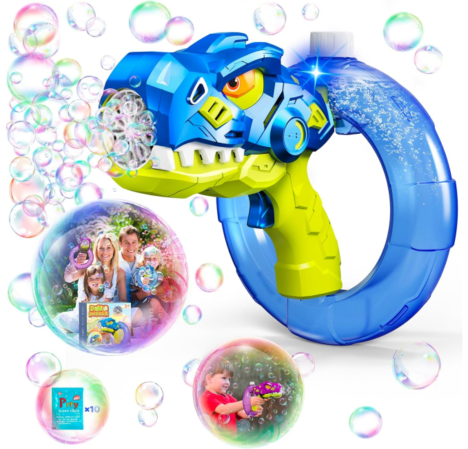 LLESSOO Dinosaur Bubble Maker for Kids Toys Circuit Fun