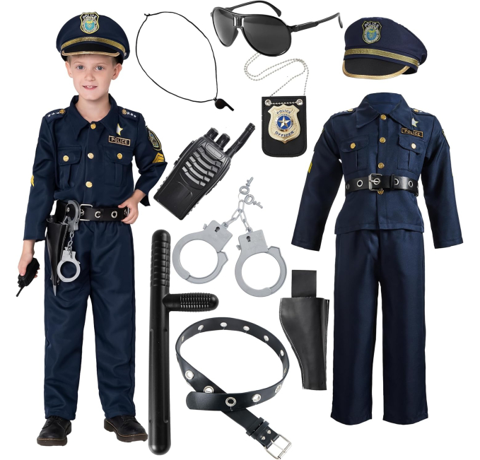 JOYIN Police Officer Costume for Boys Halloween Toys Circuit