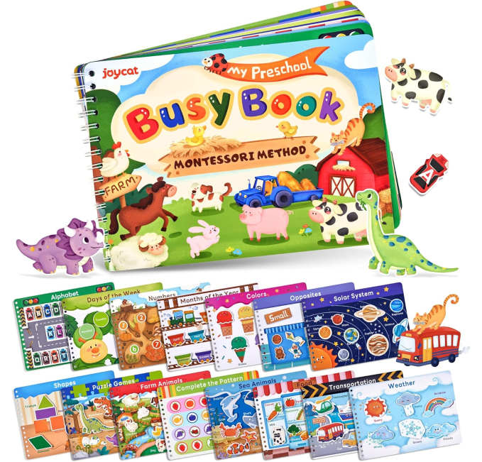 JoyCat Preschool Busy Book for Toddlers 3-5 Learning Activities Toys Circuit