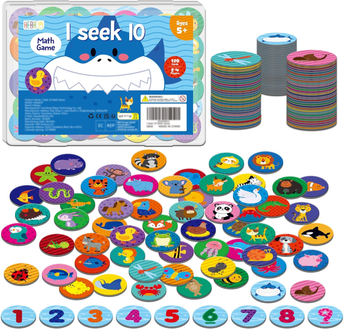 Math Games Addition Subtraction 120 Counting Cards for Kids Toys Circuit