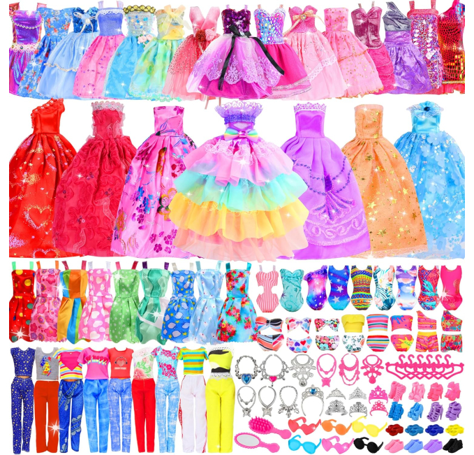 Style Shine 91 Piece Doll Clothes Gift Set for Girls Toys Circuit