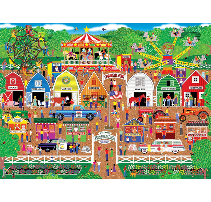 RoseArt Home Country Farm County Fair 1000 Piece Puzzle Toys Circuit