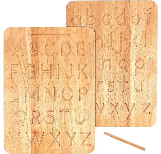 Montessori & Me Wooden Alphabet Tracing Board for Kids Toys Circuit