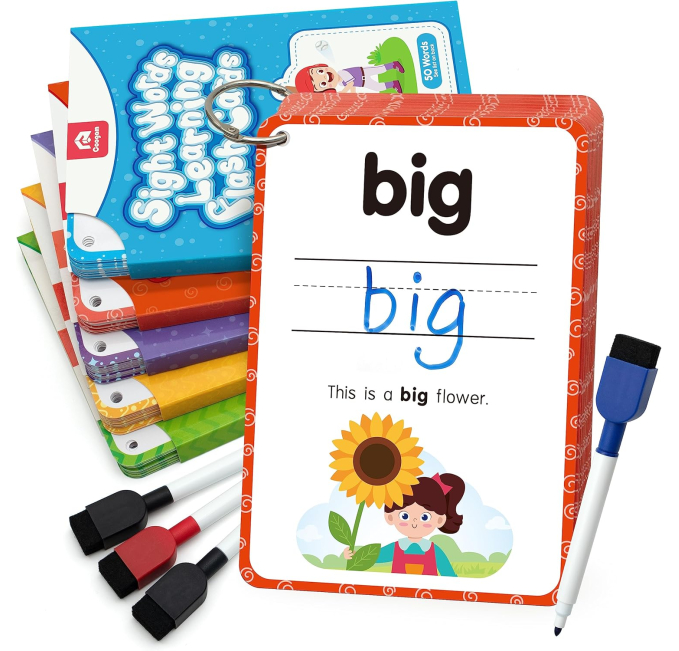 Coogam Sight Words Learning Flash Cards Toys Circuit Kids Fun