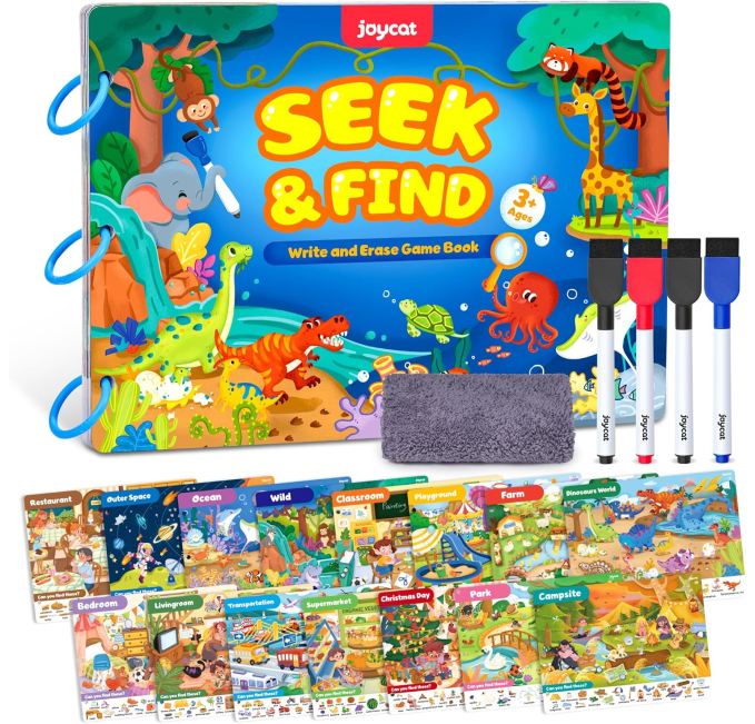 JoyCat Seek and Find Game Books Preschool Learning Toys Circuit