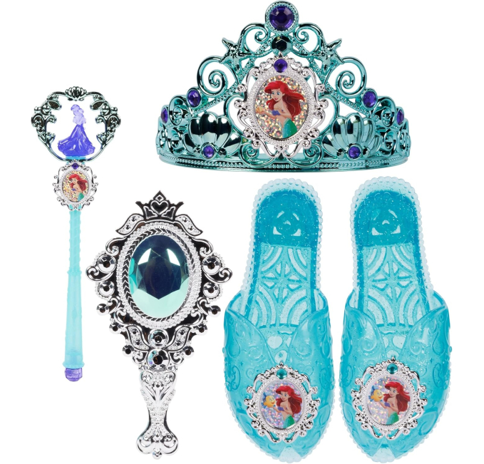 Disney Princess Ariel Tiara Shoes Wand Comb Set for Girls Toys Circuit