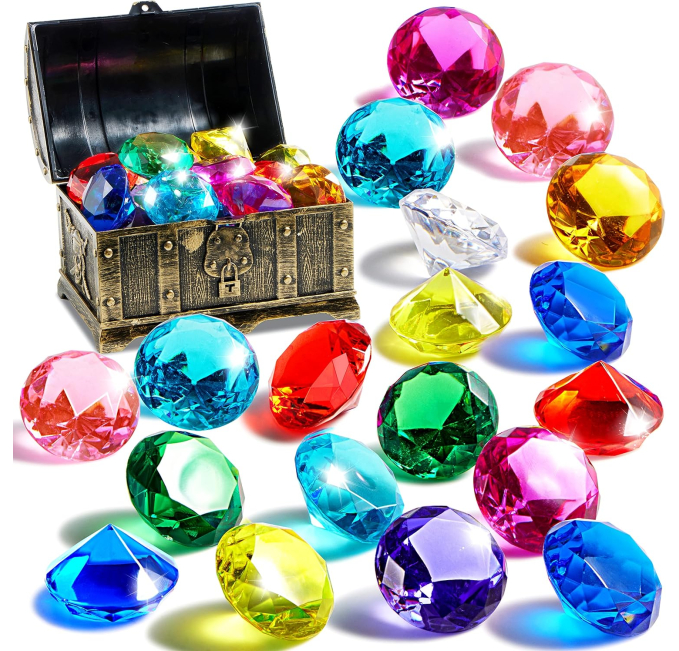 Sloosh Diving Gems Pool Toys with Pirate Chest for Kids Toys Circuit