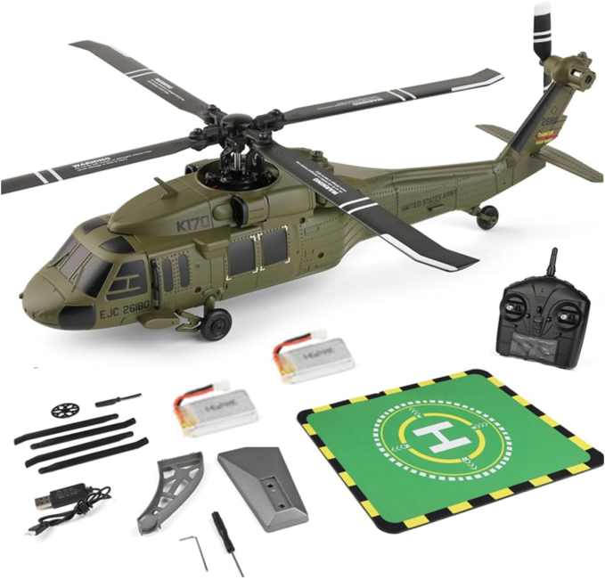 YounggDiy WL K170 Black Hawk 4CH RC Helicopter for Adults Toys Circuit