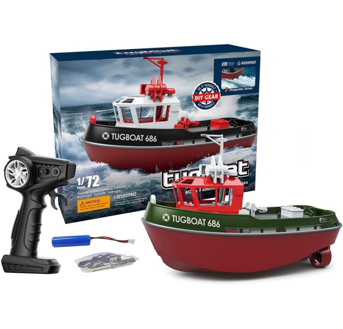 JoyfulHao RC Electric Tugboat Racing Boat for Pool and Lake Toys Circuit