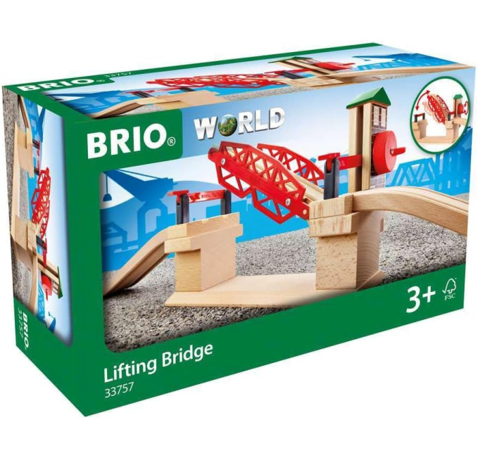 BRIO Lifting Bridge Toy Train Accessory with Wooden Track Toys Circuit
